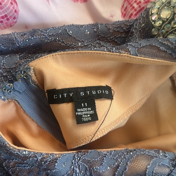 City studio blue sparkling lace gown/dress - Picture 10 of 15